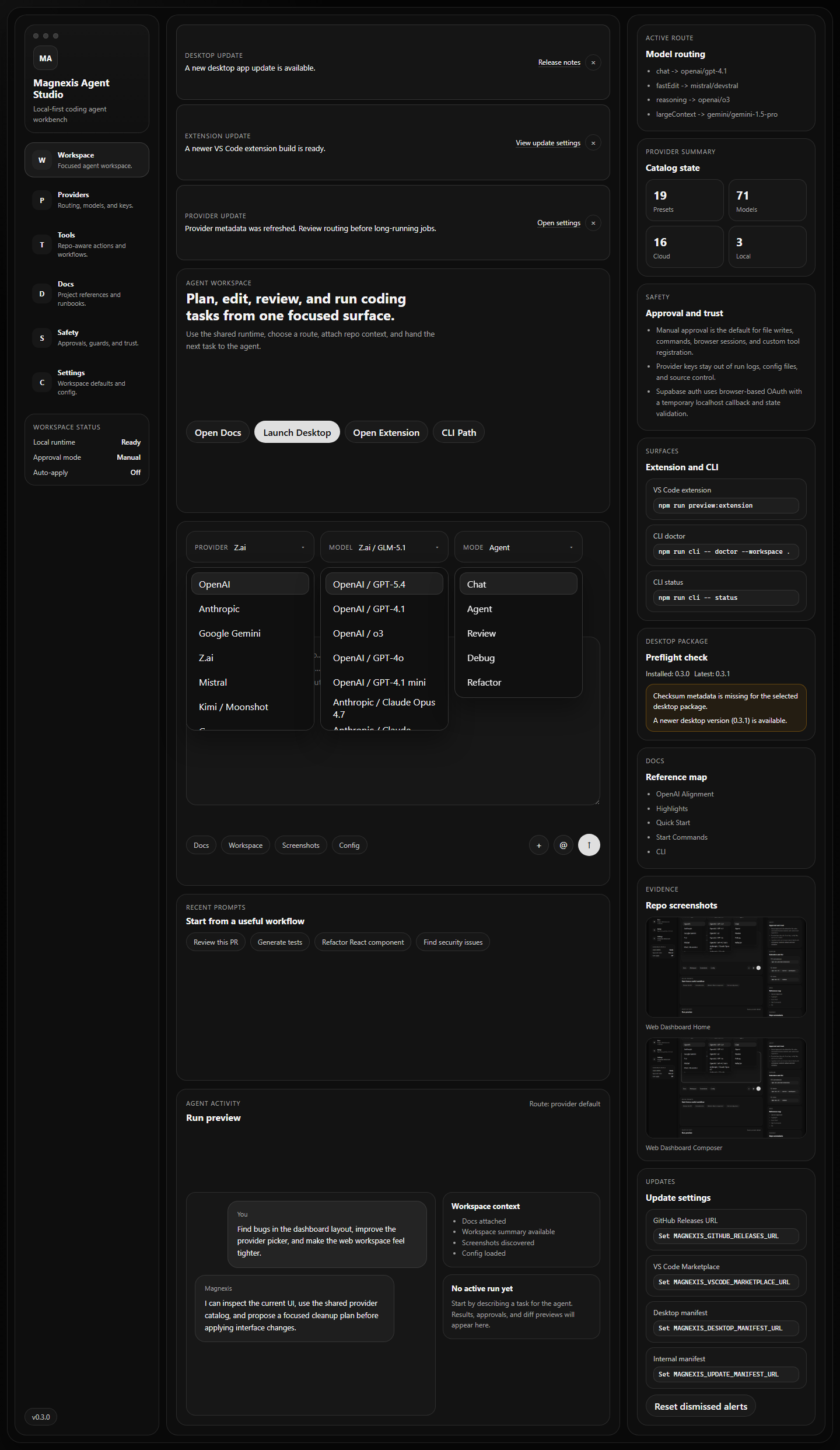 Agent Studio dashboard screenshot from the project's repository